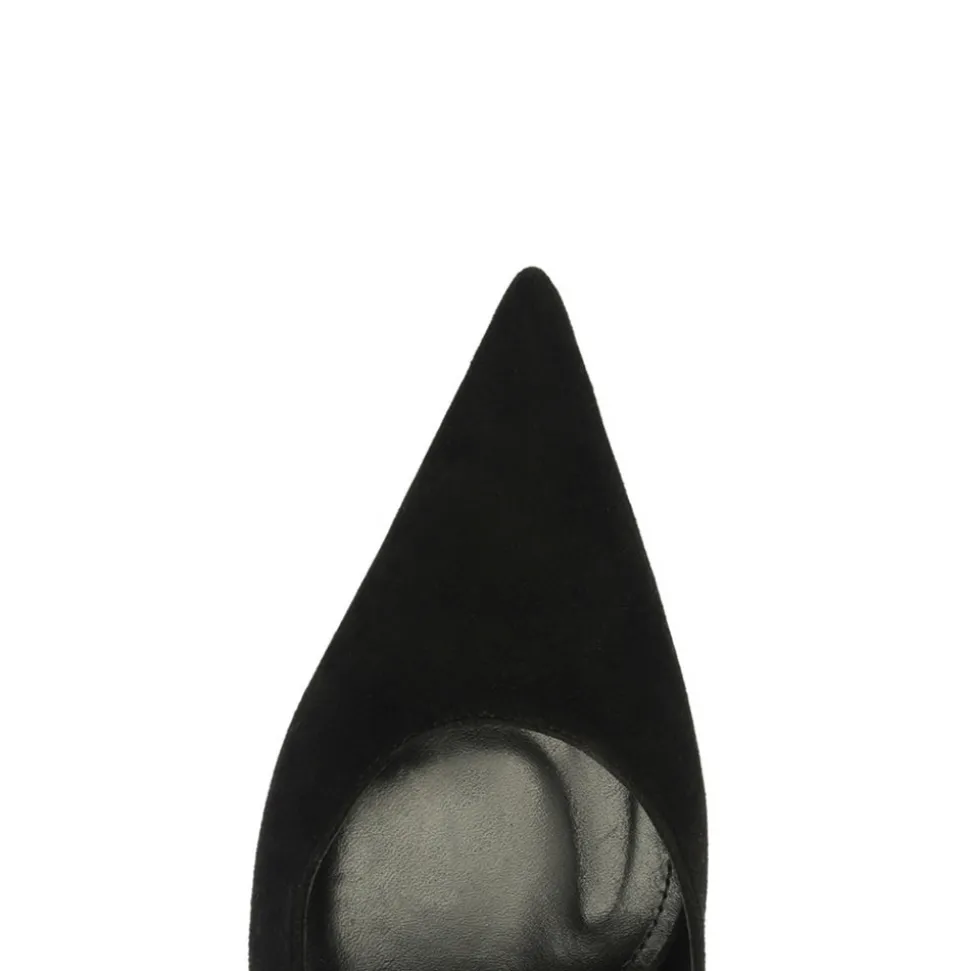 Alicia Sling Suede Pump in Black