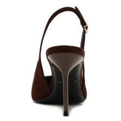 Alicia Sling Suede Pump in Root Brown