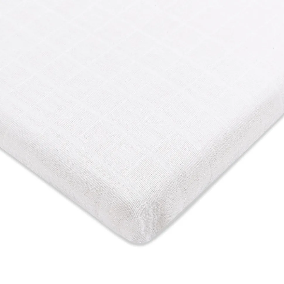 All-Stages Bassinet Sheet in GOTS Certified Organic Muslin Cotton in White