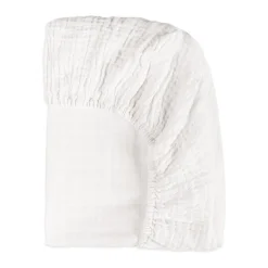 All-Stages Bassinet Sheet in GOTS Certified Organic Muslin Cotton in White