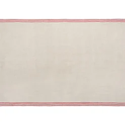 Alsace Natural Tea Towels in Natural & Red, Set of 2