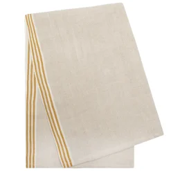 Alsace Natural Tea Towels in Natural & Mustard, Set of 2