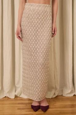 Amah Pencil Skirt in Crystal Lattice