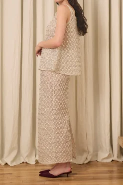 Amah Pencil Skirt in Crystal Lattice