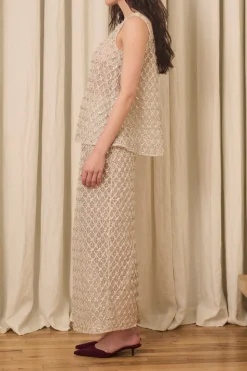 Amah Pencil Skirt in Crystal Lattice