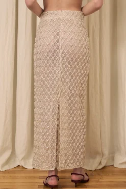 Amah Pencil Skirt in Crystal Lattice