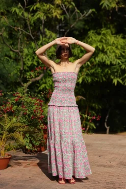 Amalfi Mermaid Dress Pink Lemon Vine