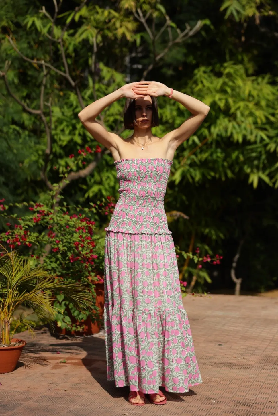 Amalfi Mermaid Dress Pink Lemon Vine