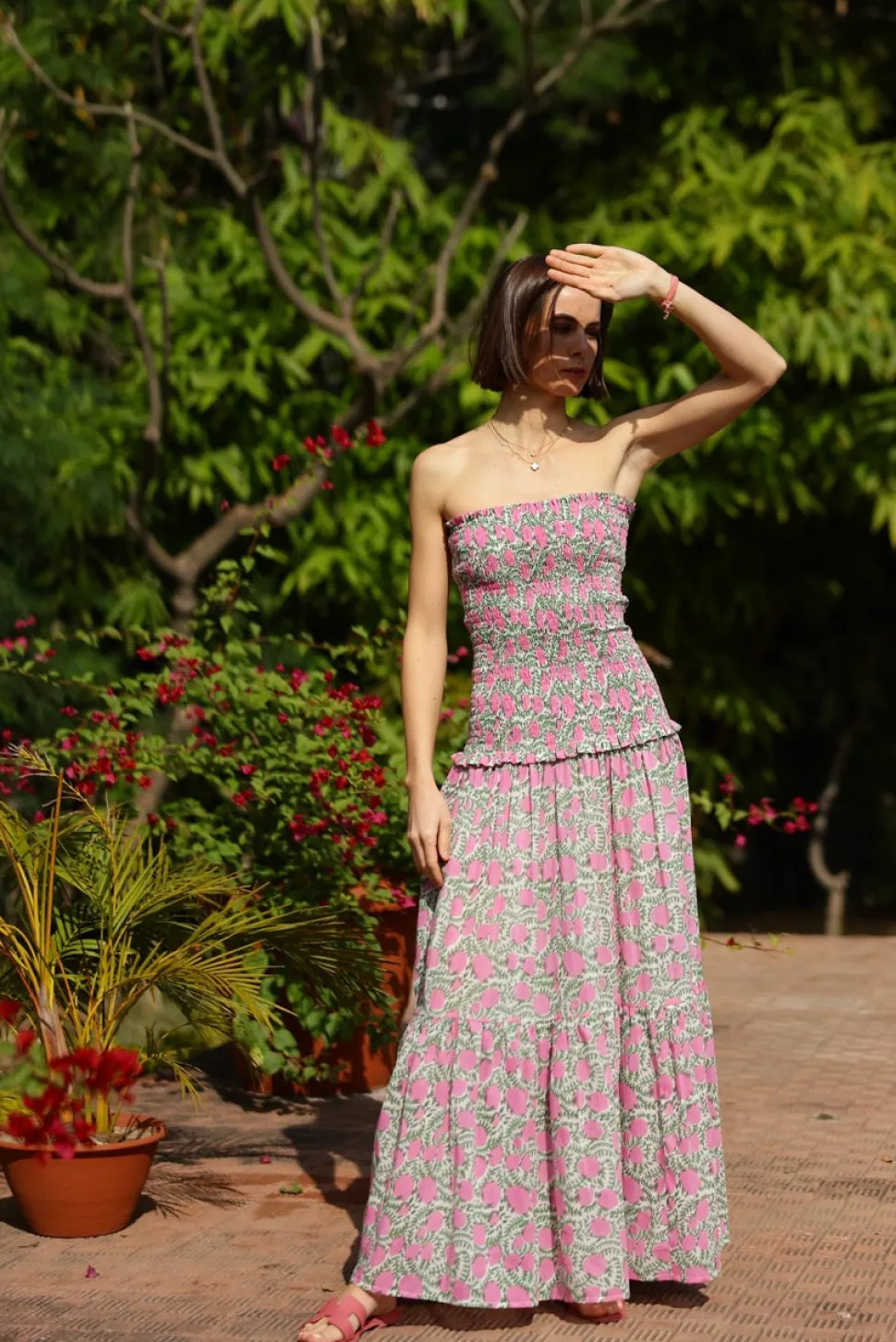 Amalfi Mermaid Dress Pink Lemon Vine