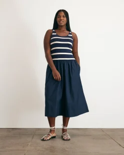 Amber Dress in Maritime Blue & Cream Stripe