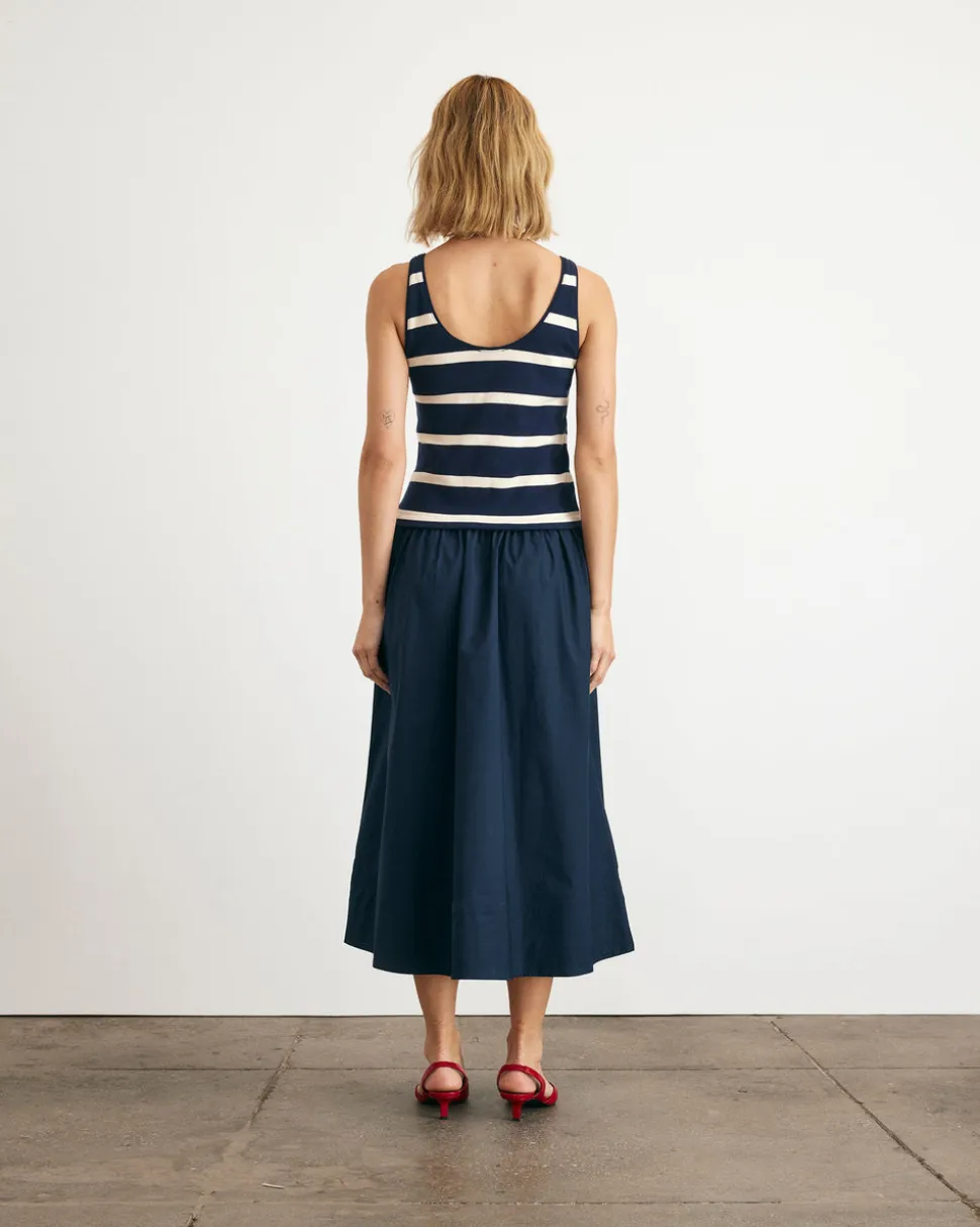 Amber Dress in Maritime Blue & Cream Stripe