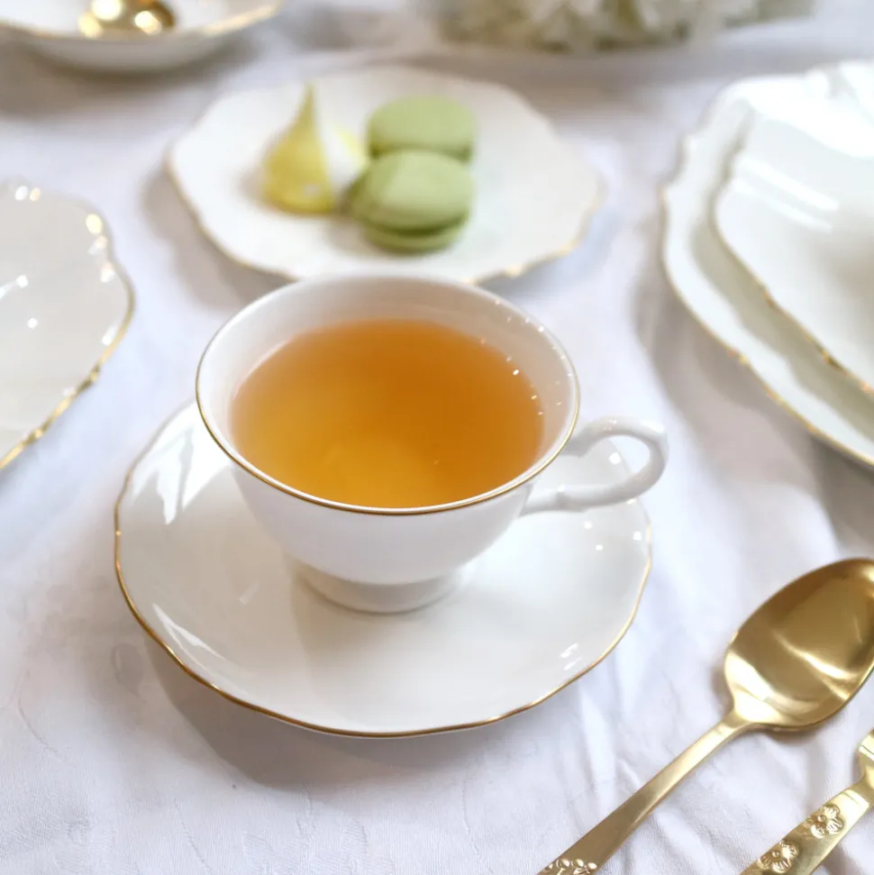 Amelie Brushed Gold Tea Cup & Saucer