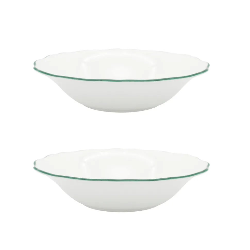 Amelie Forest Green Set of 2, 9" Soup / Pasta Bowl