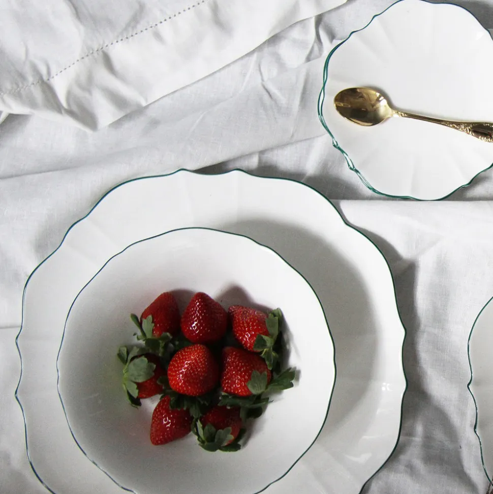 Amelie Forest Green Set of 2, 9" Soup / Pasta Bowl