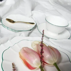 Amelie Forest Green Tea Cup & Saucer
