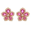 Amore Pink Sapphire Flower Earrings