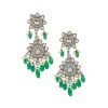 Ananya Diamond and Emerald Earrings