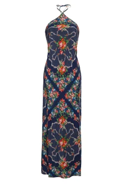 Andes Dress in Gemma Scarf Navy
