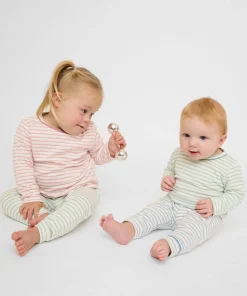 Andy Baby Legging in Dusty Blue Mini Stripe