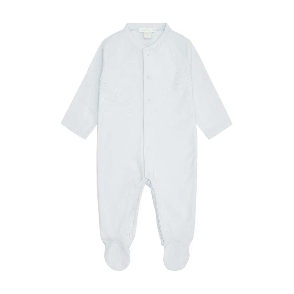 Angel Wing Pointelle Sleepsuit in Blue