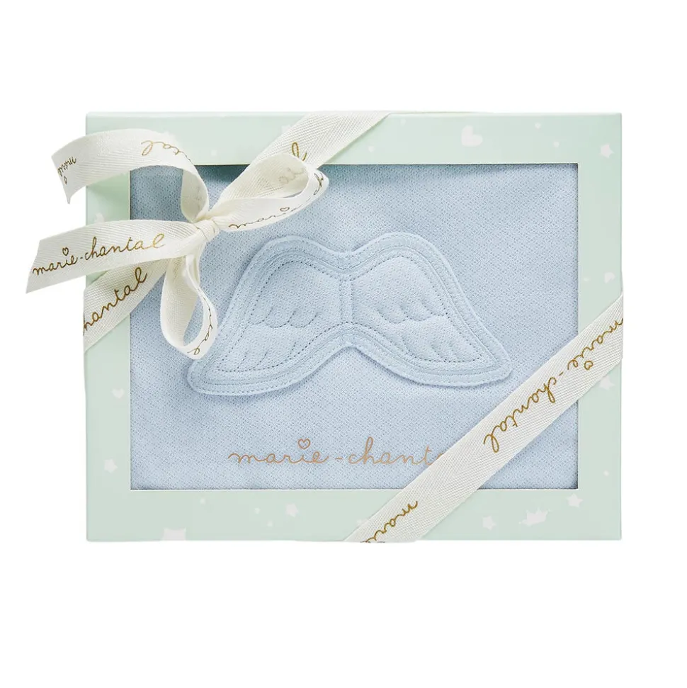 Angel Wing Pointelle Sleepsuit in Blue