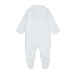 Angel Wing Pointelle Sleepsuit in Blue