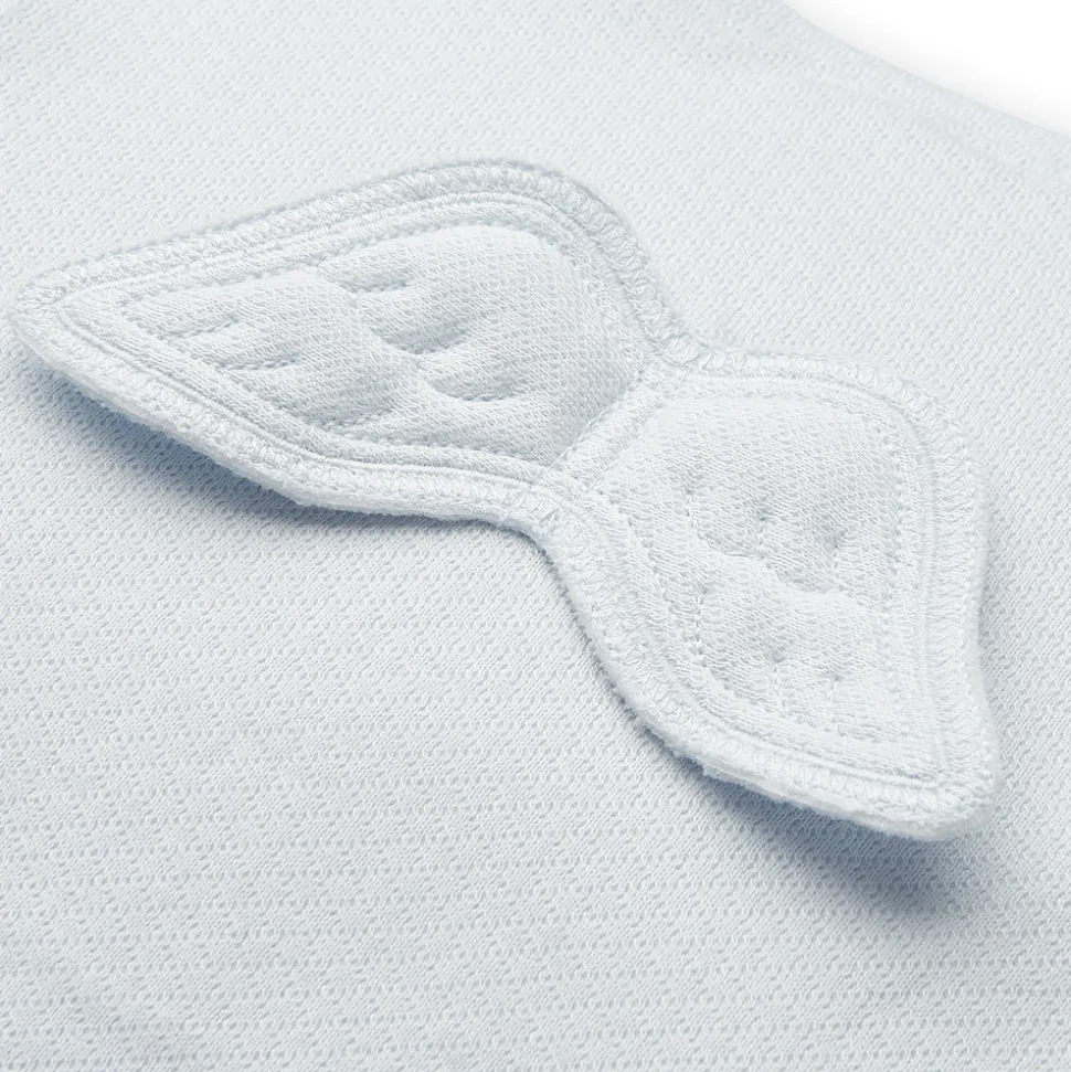 Angel Wing Pointelle Sleepsuit in Blue