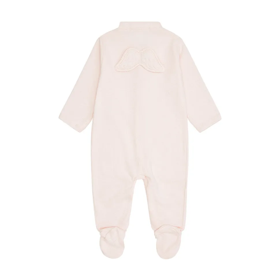Angel Wing Pointelle Sleepsuit in Pink