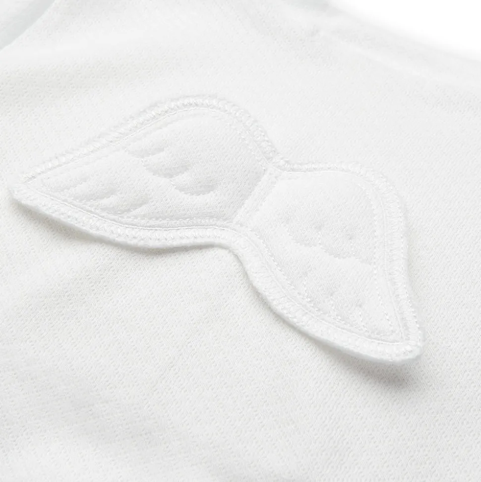 Angel Wing Pointelle Sleepsuit in White