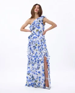 Angela Gown in Ivory & Bellflower