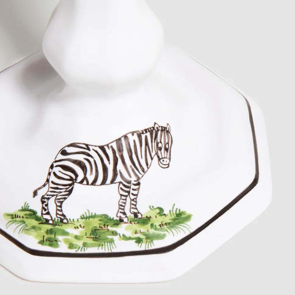 Animaux de la Savane Octagonal Candlestick, Zebra