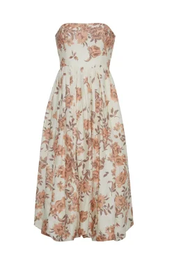 Anisha Dress in Farfella Border Egret