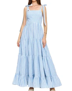 Anna Dress in Blue Gingham