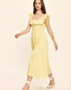 Annabelle Dress in Yellow Gingham