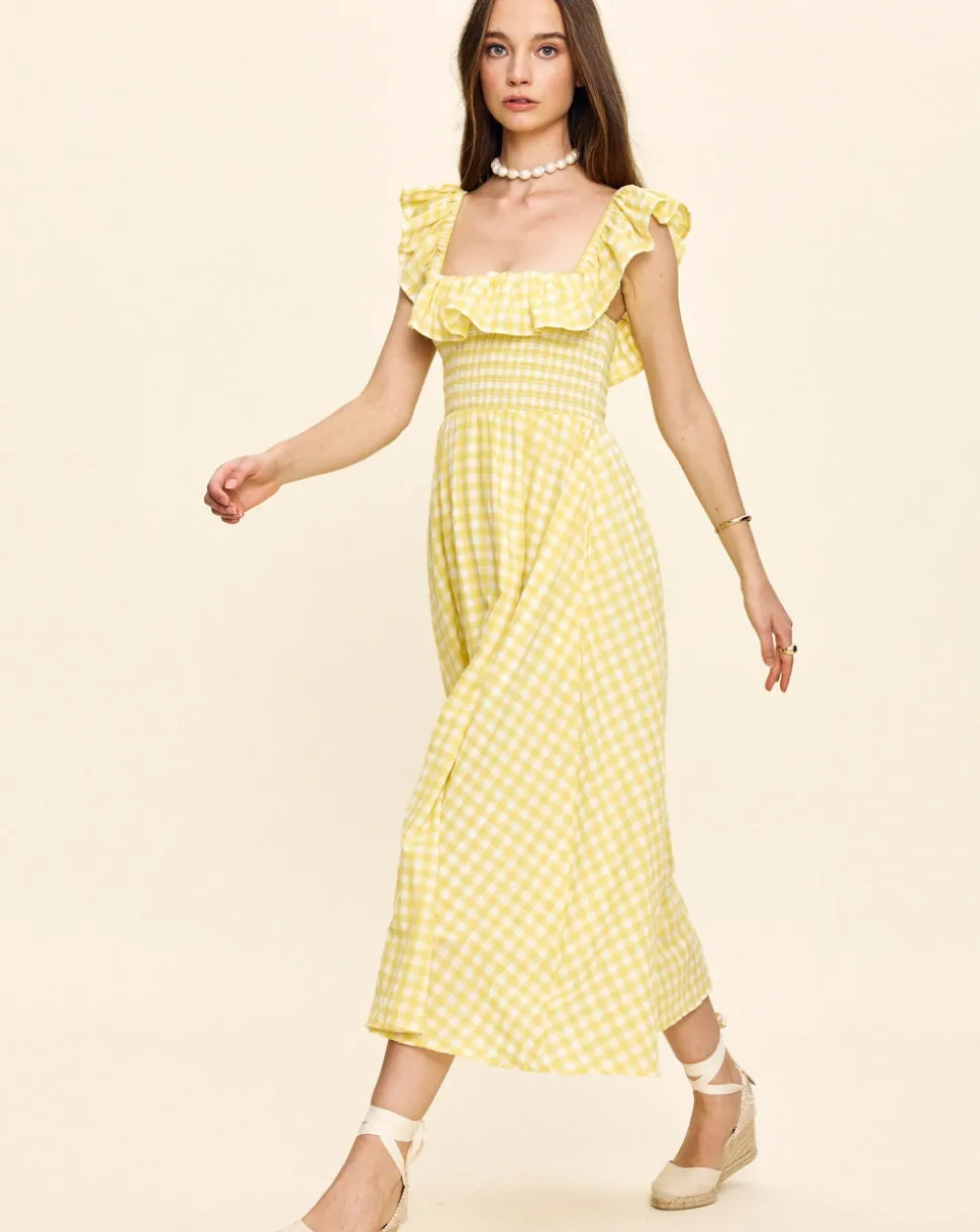 Annabelle Dress in Yellow Gingham