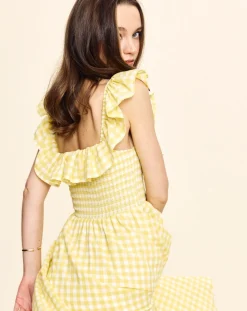 Annabelle Dress in Yellow Gingham