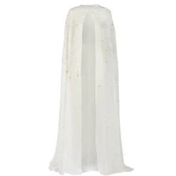 Anne Cape in Ivory with Wildflower Clusters