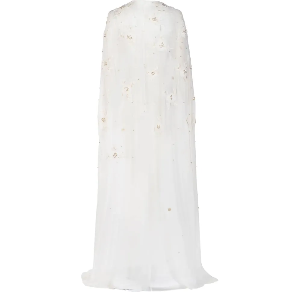 Anne Cape in Ivory with Wildflower Clusters