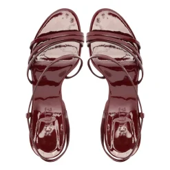 Annie Curve Patent Sandal in Vino