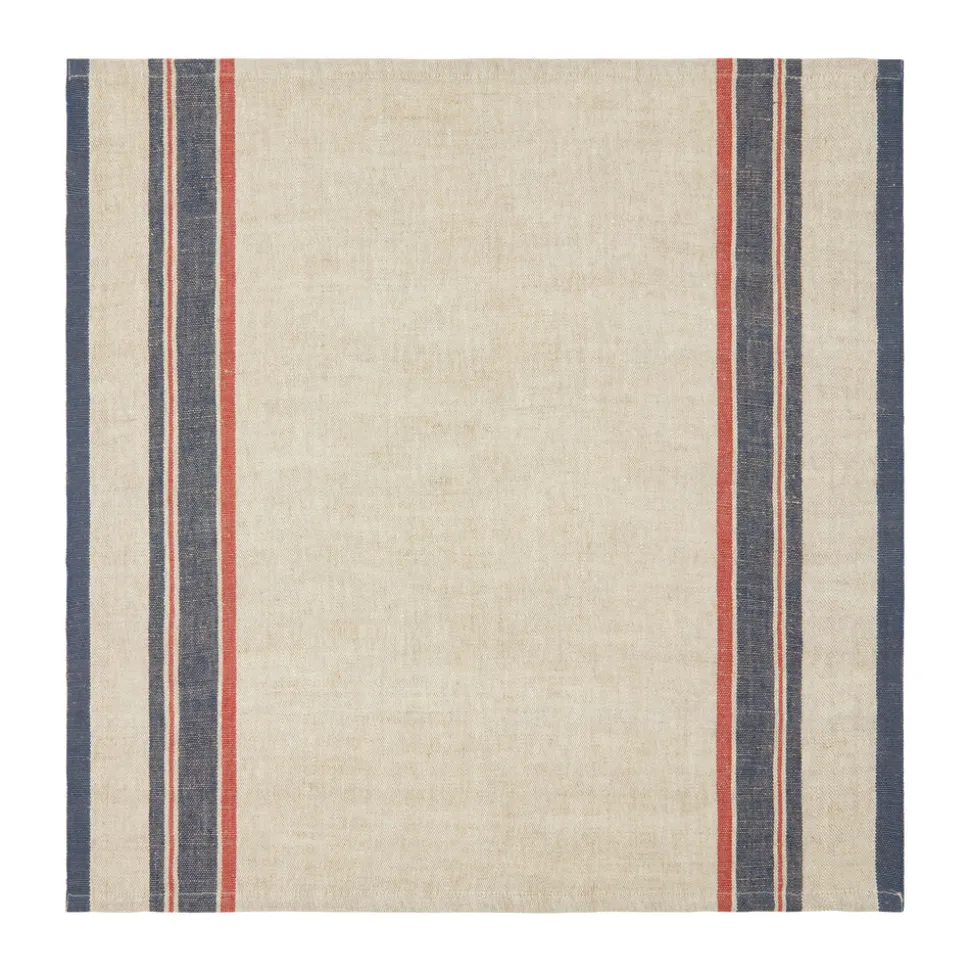 Antibes Napkin in Natural & Red, Set of 4