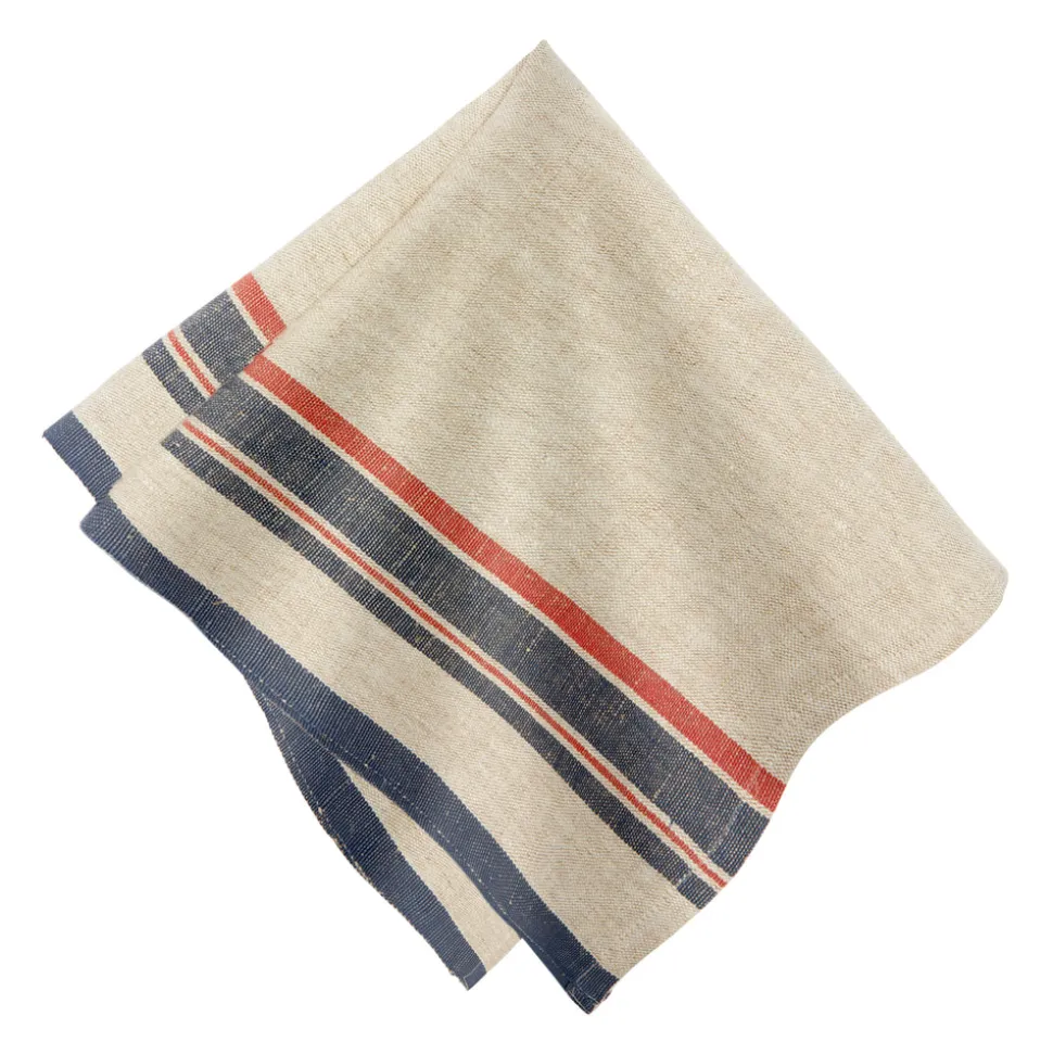 Antibes Napkin in Natural & Red, Set of 4