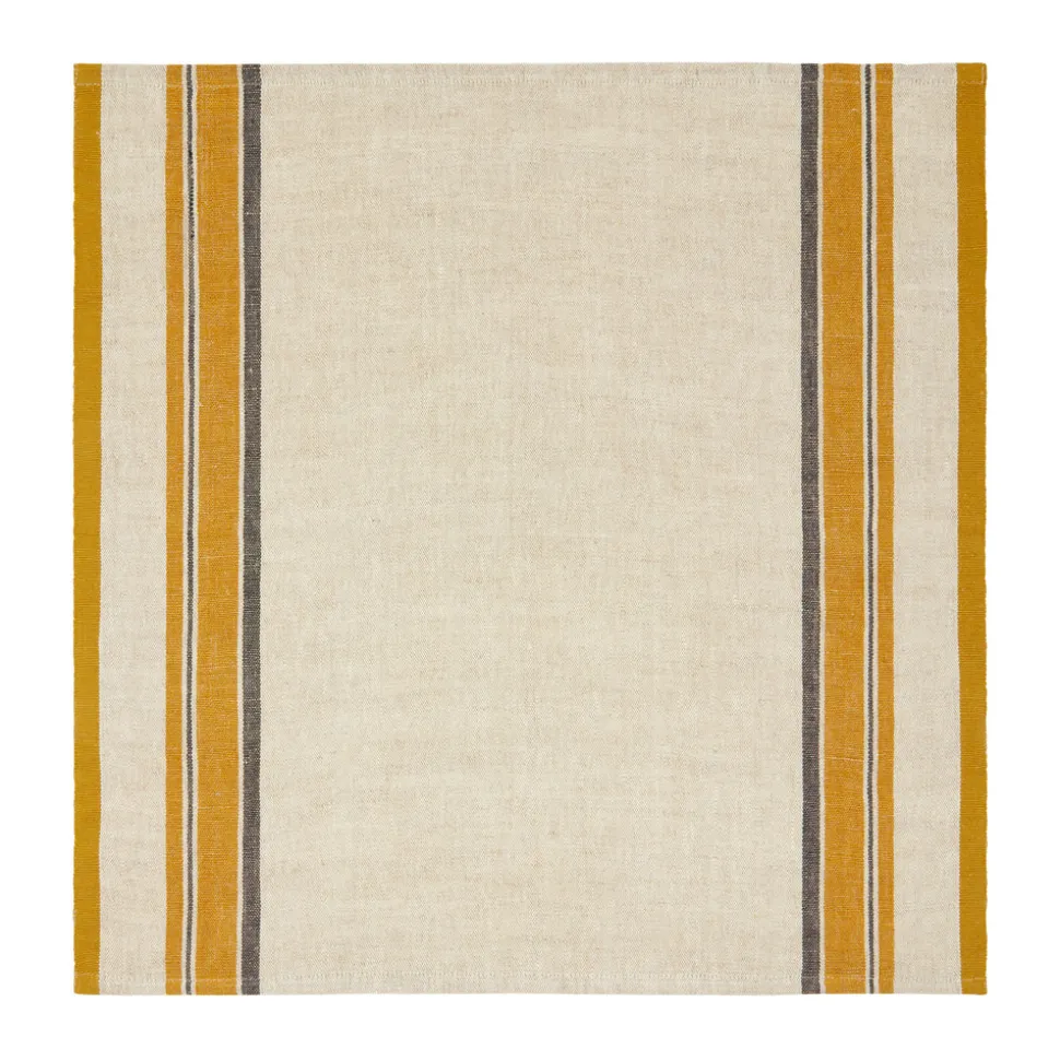 Antibes Napkin in Natural & Mustard, Set of 4