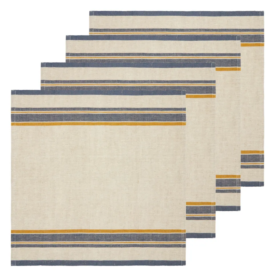Antibes Napkin in Natural & Blue, Set of 4