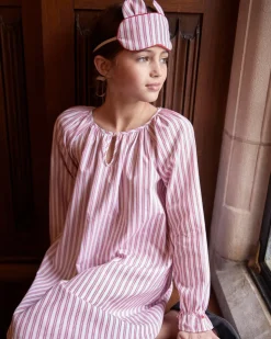 Antique Red Ticking Delphine Nightgown