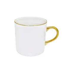 Antique White Mug in Gold Rim