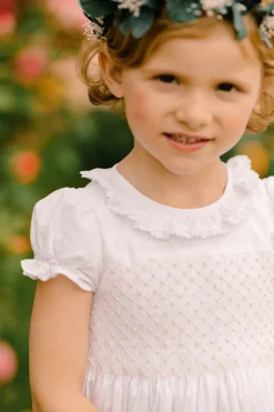 Antoinette Ceremony White Smocked Girl Dress