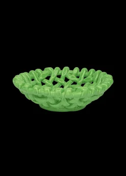 Apple Green Basketweave Bowl