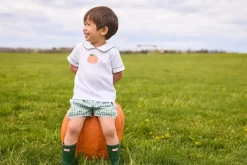 Applique Peter Pan Banded Short Set in Pumpkin