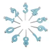 Aqua Candle Number Holder Set