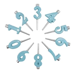 Aqua Candle Number Holder Set